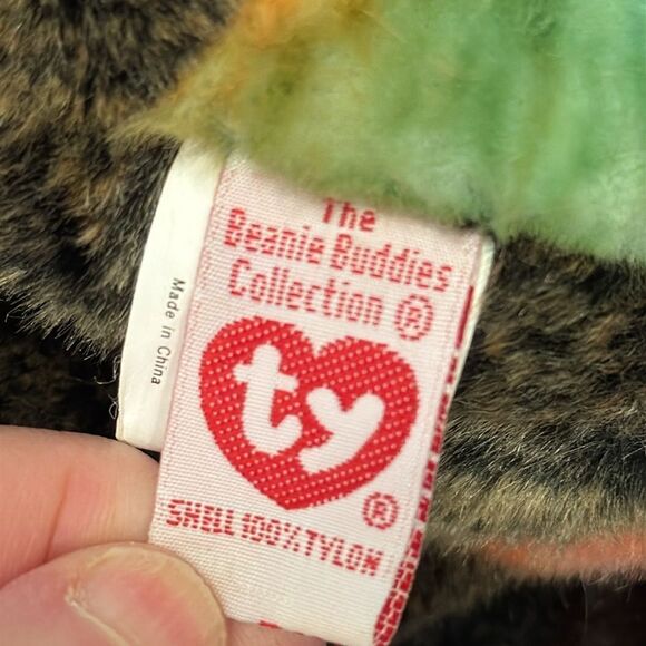 Cheeks Baboon 12 Inch TY The Beanie Buddies Collection 2001 Stuffed Monkey Plush - Picture 7 of 8